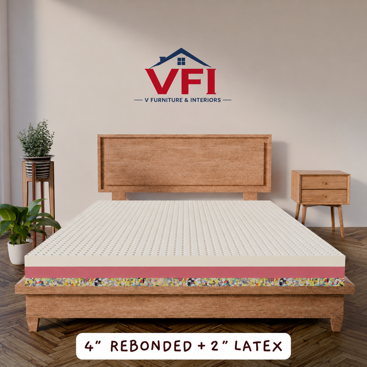 VFI 4" Rebonded + 2" Latex Mattress — Without Accessories - Image 2