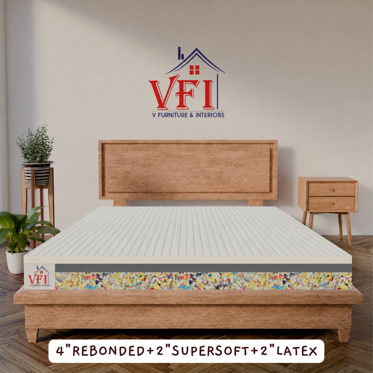 VFI 4" Rebonded + 2" Latex + 2" Supersoft Mattress — Without Accessories - Image 3