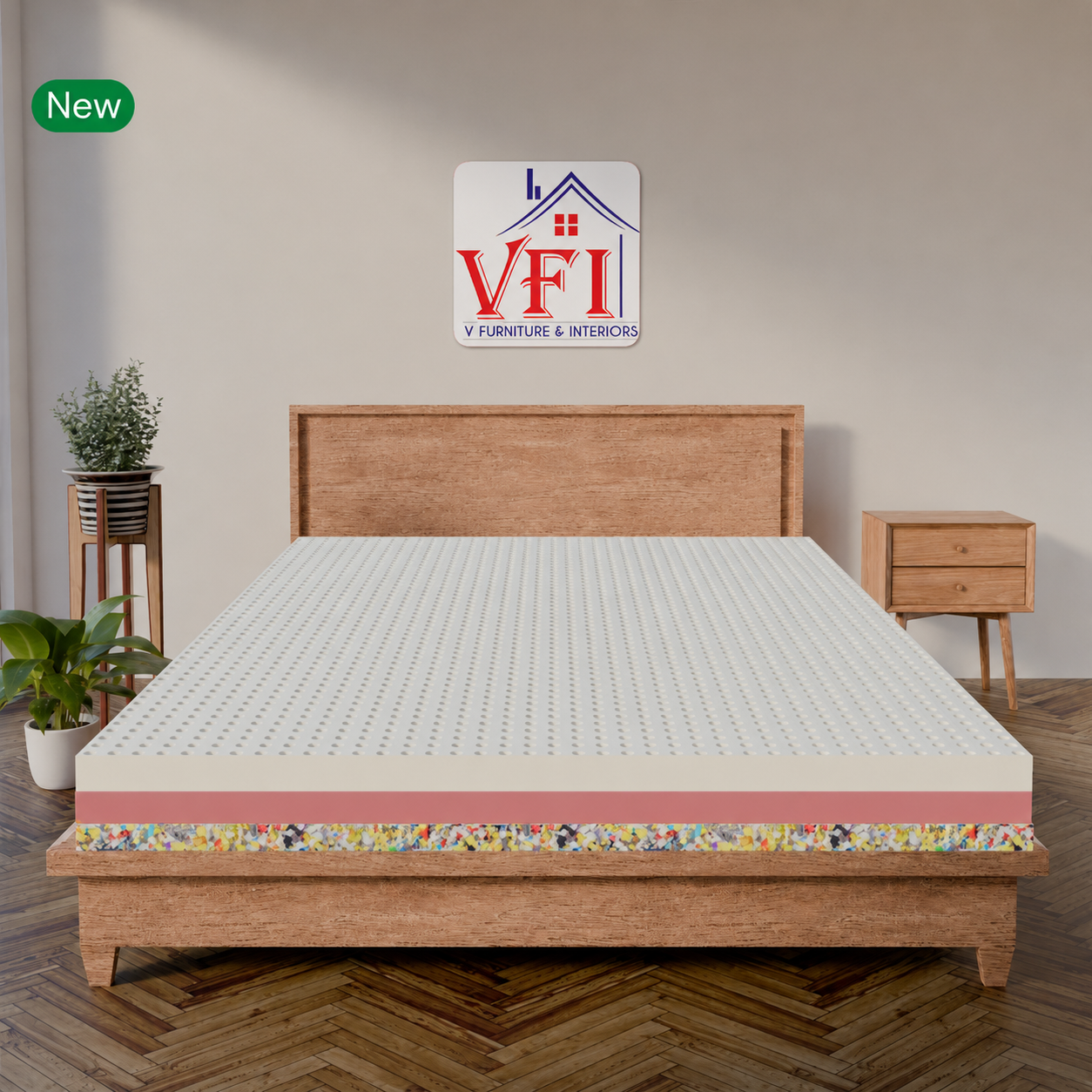 VFI 2" Rebonded + 2" HR + 2" Latex Mattress — Without Accessories
